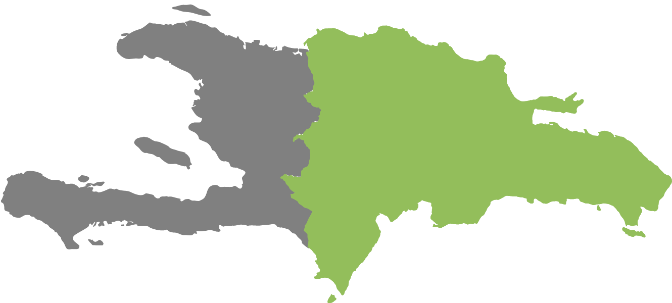 Map of Haiti and the Dominican republic